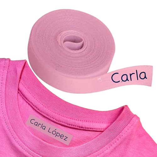 SticTag Personalisierbares Band zum Aufbügeln für Kinder und zum Beschriften mit Namen und Kennzeichnung auf dem Cole (Rosa) von SticTag