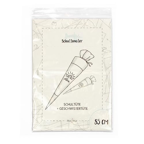 Schnittmuster aus Papier für Schultüte 85cm von Stick & Style
