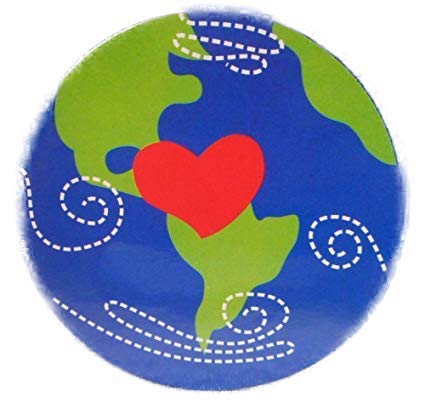 Erde mit Herz Umweltschutz Aufkleber ca. 9 cm Ø Sticker Deko GOR 18 von Sticker Aufkleber Tattoos