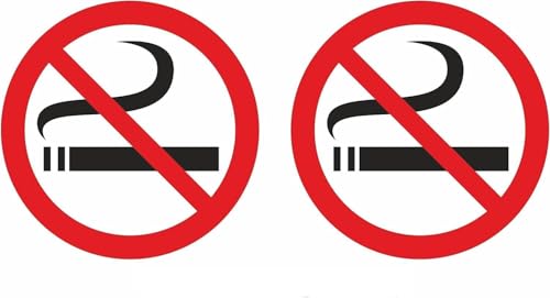 2er Set je Ø 10cm Rauchen Verboten Schild Aufkleber Vinyl Sticker Rauchverbot Nichtraucher von Sticker Design Shop