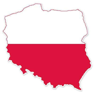 12cm! Klebe-Folie Wetterfest Made-IN-Germany Poland Map Flag Polska car K1078 UV&Waschanlagenfest Auto-Aufkleber Sticker Decal von Sticker-Designs