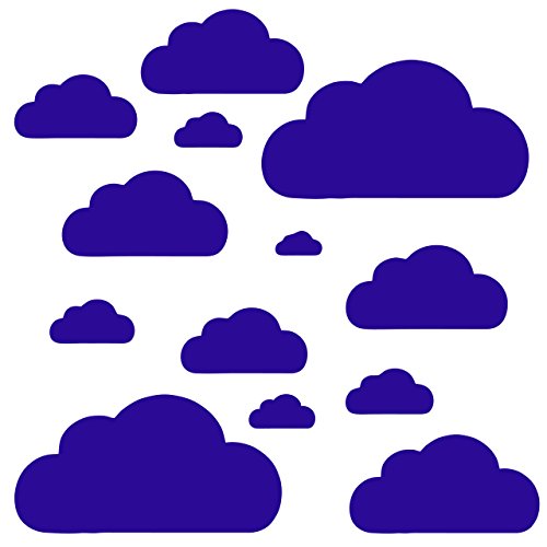 13 Wolken Set - Wolke Wandtattoo Wandaufkleber Sticker Aufkleber Wölkchen Himmel (Blau) von Sticker Genie