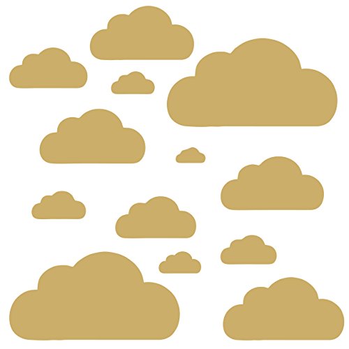 13 Wolken Set - Wolke Wandtattoo Wandaufkleber Sticker Aufkleber Wölkchen Himmel (Hellbraun) von Sticker Genie