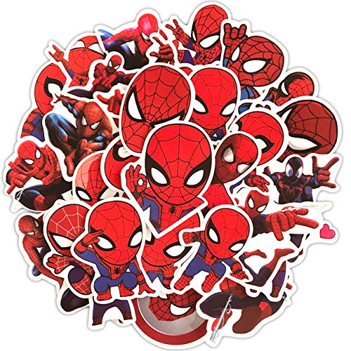 35 stück Marvel Spiderman Aufkleber Superhero Graffiti Aufkleber für Laptop Telefon Gitarre Gepäck Skateboard Wasserflaschen Motorrad Fahrrad,Vinyl Avengers Sticker for Kinder Jugendliche von Sticker Junkies