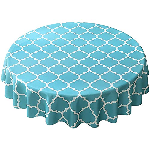 Tischdecke Rund Polyester, 3D Grau Blau Schwarz Geometrisch Marokkanisch Blumen Muster Tischdecke Pflegeleicht Fleckschutz Abwaschbar Outdoor Garten, Tablecloth Camping Pinic (Blau, Durchmesser 120cm) Tischdecke Rund Polyester, 3D Grau Blau Schwarz Geometrisch Marokkanisch Blumen Muster Tischdecke Pflegeleicht Fleckschutz Abwaschbar Outdoor Garten, Tablecloth Camping Pinic (Blau, Durchmesser 120cm) von Sticker Superb
