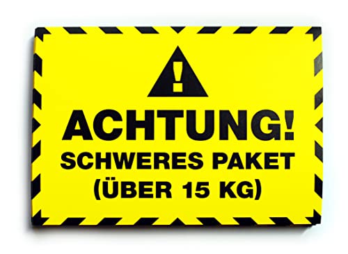 Profi-Etiketten "Achtung! schweres Paket über 15kg" für Amazon FBA Versandrichtlinie 10,5x7,4cm Aufkleber! von Sticker Ticker