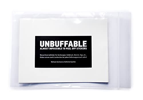 Unbuffable Stickerpack M (10x14cm) - weiße Eggshell Aufkleber! von Sticker Ticker