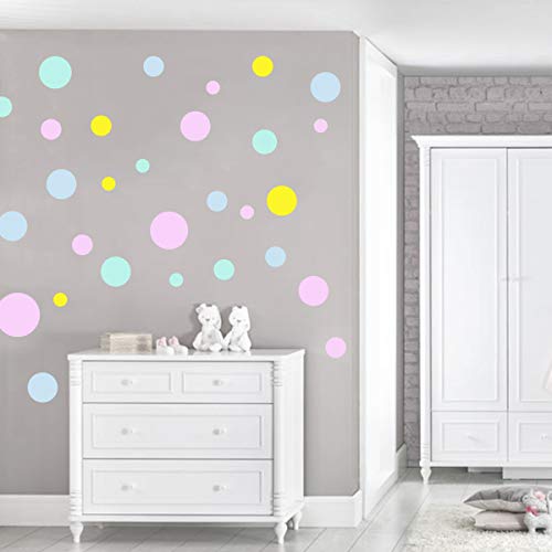 Konfetti Wandtattoo kreise Vinyl Wandsticker Set - 84 Stück pro Set - Wandaufkleber Runde Punkte (Bunt - Set) von StickerMarket