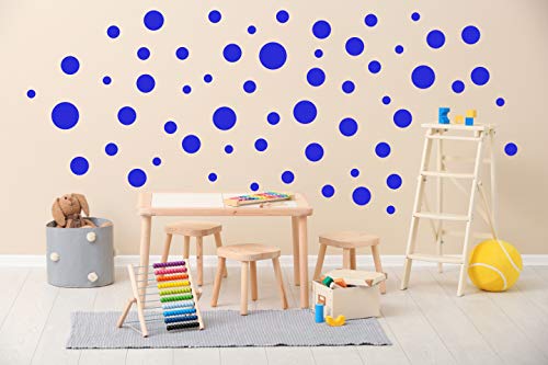 Konfetti Wandtattoo kreise Vinyl Wandsticker Set - 84 Stück pro Set - Wandaufkleber Runde Punkte (Kreise 84er Set, Blau) von StickerMarket