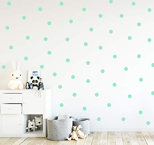 Punkte Set 70er Wandtattoo Polka Dots Tupfen Baby Wandsticker Vinyl DIY Wandaufkleber (Mint) von StickerMarket