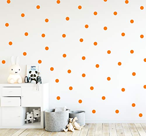 Punkte Set 70er Wandtattoo Polka Dots Tupfen Baby Wandsticker Vinyl DIY Wandaufkleber (Orange) von StickerMarket