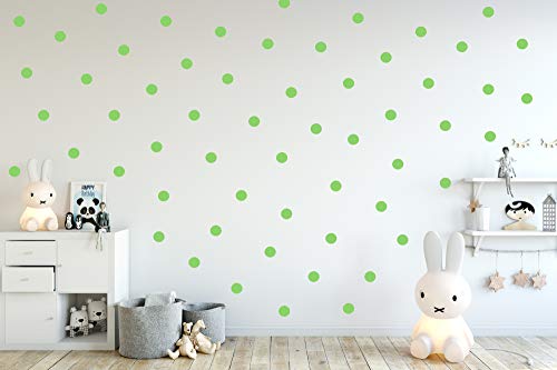 Punkte Set 70er an der Wand Wandtattoo Polka Dots Tupfen Babyzimmer Wandsticker Vinyl DIY Wandaufkleber (Lime Green) von StickerMarket