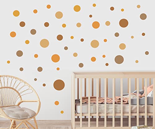 StickerMarket Wandtattoo für Babyzimmer 104 Stück Kreise Punkte Set Polka Tupfen Kita Wandsticker Wandaufkleber verschiedene schöne bunte Farben (Orange - Set) von StickerMarket