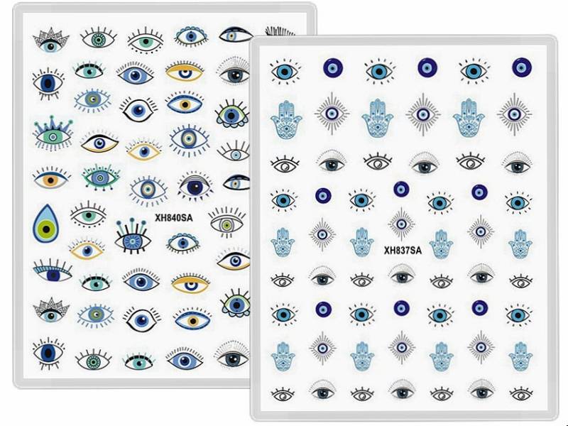 Evil Eye Nail Art Decals Hamsa Hand Symbol Nagel Sticker Der Fatima Selbstklebende Nägel Wgsa von StickerRay