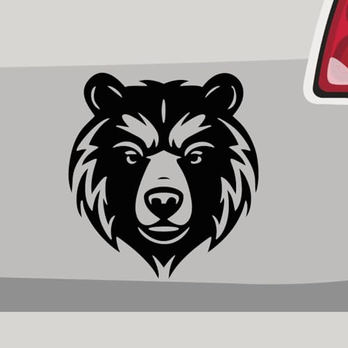 Aufkleber - Grizzly Tattoo Tier Bär Wald - Sticker, Folienaukleber für Auto, Motorrad, Fahrrad, Laptop, LKW (63x58cm | Schwarz) von Stickerfreaks