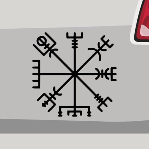 Aufkleber - Kompass der Wikinger Odin - Sticker, Folienaukleber für Auto, Motorrad, Fahrrad, Laptop, LKW (58x58cm | Schwarz) von Stickerfreaks