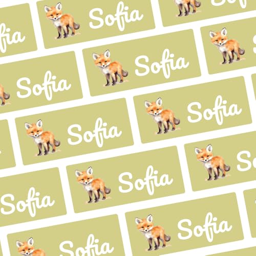 Namensaufkleber Kinder wasserfest (81 Sticker) – Aufklebernamen für Textilien und Kleidung – Ideal für Schule und Kindergarten – Waschfest, Spülmaschinengeeignet, 30 x 13 mm von Stickeria