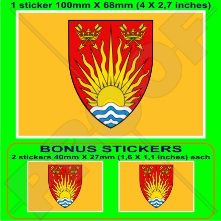 Suffolk County Flagge Ipswich, England, Großbritannien, 100 mm, Vinyl-Aufkleber x1 + 2 Bonus von StickersWorld