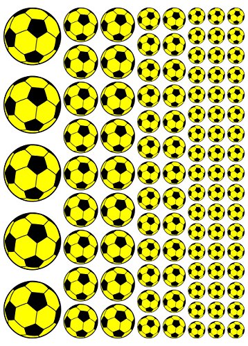 100 Aufkleber, Fußball, Sticker, 15-50 mm, gelb/schwarz, aus PVC, Folie, bedruckt, selbstklebend, EM, WM, Bundesliga 100 Aufkleber, Fußball, Sticker, 15-50 mm, gelb/schwarz, aus PVC, Folie, bedruckt, selbstklebend, EM, WM, Bundesliga von Stickershop Fußball Aufkleber