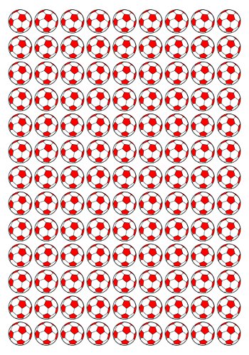 117 Aufkleber, Fußball, Sticker, 20 mm, weiß/rot, aus PVC, Folie, bedruckt, selbstklebend, EM, WM, Bundesliga von Stickershop Fußball Aufkleber