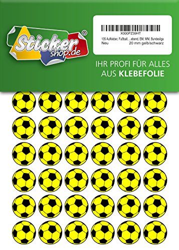 135 Aufkleber, Fußball, Sticker, 20 mm, gelb/schwarz, aus PVC, Folie, bedruckt, selbstklebend, EM, WM, Bundesliga 135 Aufkleber, Fußball, Sticker, 20 mm, gelb/schwarz, aus PVC, Folie, bedruckt, selbstklebend, EM, WM, Bundesliga von Stickershop Fußball Aufkleber
