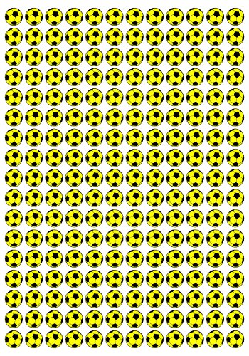 204 Aufkleber, Fußball, Sticker, 15 mm, gelb/schwarz, aus PVC, Folie, bedruckt, selbstklebend, EM, WM, Bundesliga von Stickershop Fußball Aufkleber