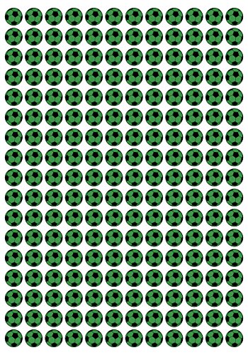 204 Aufkleber, Fußball, Sticker, 15 mm, grün/schwarz, aus PVC, Folie, bedruckt, selbstklebend, EM, WM, Bundesliga von Stickershop Fußball Aufkleber