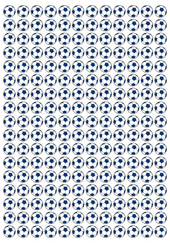 204 Aufkleber, Fußball, Sticker, 15 mm, weiß/blau, aus PVC, Folie, bedruckt, selbstklebend, EM, WM, Bundesliga von Stickershop Fußball Aufkleber