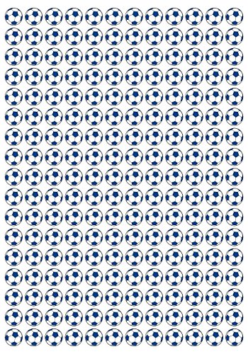 204 Aufkleber, Fußball, Sticker, 15 mm, weiß/blau, aus PVC, Folie, bedruckt, selbstklebend, EM, WM, Bundesliga von Stickershop Fußball Aufkleber