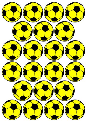 22 Aufkleber, Fußball, Sticker, 50 mm, gelb/schwarz, aus PVC, Folie, bedruckt, selbstklebend, EM, WM, Bundesliga 22 Aufkleber, Fußball, Sticker, 50 mm, gelb/schwarz, aus PVC, Folie, bedruckt, selbstklebend, EM, WM, Bundesliga von Stickershop Fußball Aufkleber