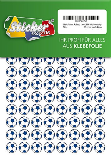 252 Aufkleber, Fußball, Sticker, 15 mm, weiß/blau, aus PVC, Folie, bedruckt, selbstklebend, EM, WM, Bundesliga 252 Aufkleber, Fußball, Sticker, 15 mm, weiß/blau, aus PVC, Folie, bedruckt, selbstklebend, EM, WM, Bundesliga von Stickershop Fußball Aufkleber