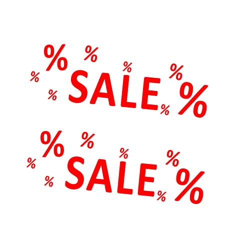 Aufkleber Sale% ROT 2 Stück verschiedene Größen Einzelhandel Schaufenster Ausverkauf Prozente Größe 100 cm breit von Stickerworld24