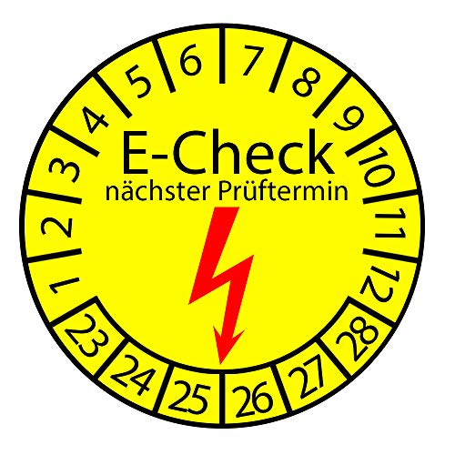 Prüfplakette E-Check nächster Prüftermin 2023-2028 ca. Ø 2-3 cm Blau Größe 100 Stück, Farbe Ø 3 cm von Stickerworld24