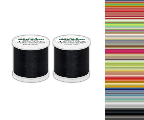 2x MADEIRA Rayon No. 40 | 2x 1.000 m Spulen Set | Doppelpack | Stickgarn | ALLE 120 FARBEN (1000 schwarz) von Stickling
