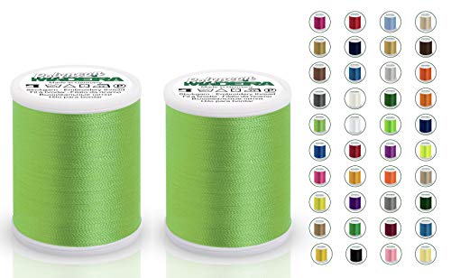 2x Madeira Polyneon 40 | SET | 1000 m Spule | Doppelpack | Stickgarn | Maschinenstickgarn (1748 Lime green (Limette)) von Stickling