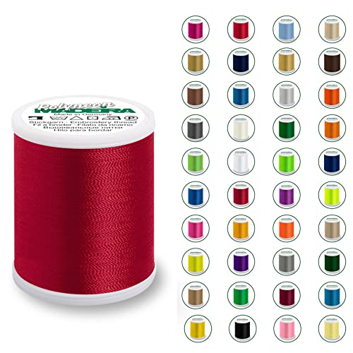 Madeira Polyneon 40 Original | 1.000 m Spule | Stickgarn für Stickmaschine | Maschinenstickgarn | Garn zum Sticken | Stickset (1839 Xmas Red) von Stickling