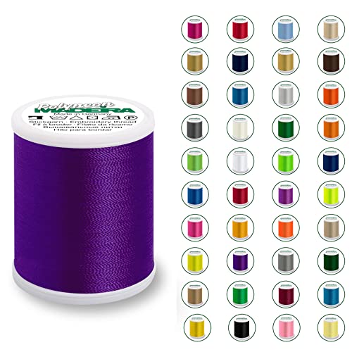 Madeira Polyneon 40 Original | 1.000 m Spule | Stickgarn für Stickmaschine | Maschinenstickgarn | Garn zum Sticken | Stickset (1922 Dark Purple) von Stickling