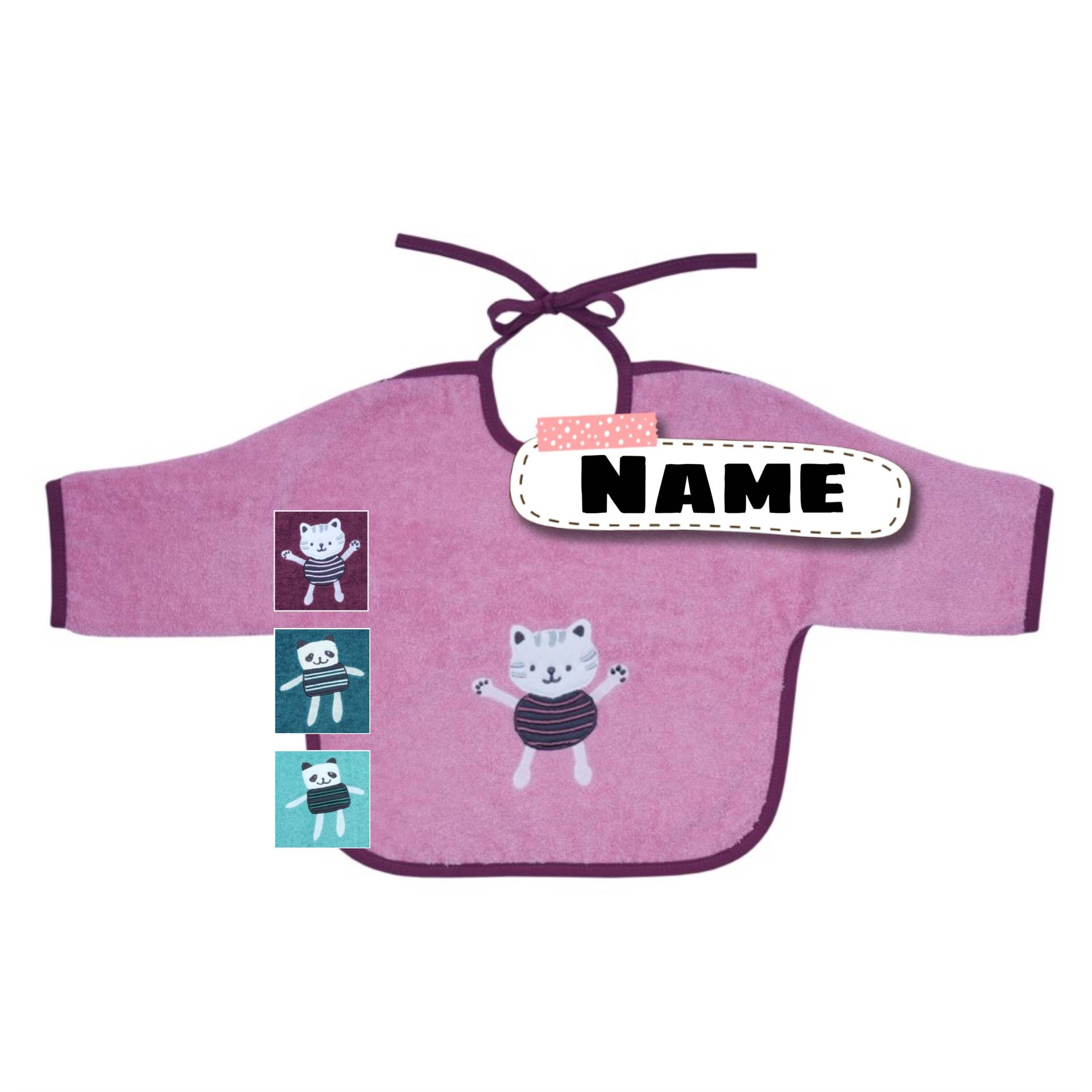 Langarm Lätzchen Baby Bestickt Mit Namen | 100% Baumwolle Personalisiert Ärmel von SticklingDE
