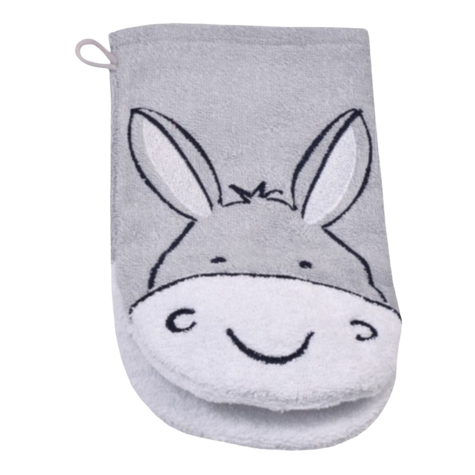 Personalisierte Waschlappen Für Kinder Inkl. Bestickung | Esel Grau Personalisierte Waschlappen Für Kinder Inkl. Bestickung | Esel Grau von SticklingDE