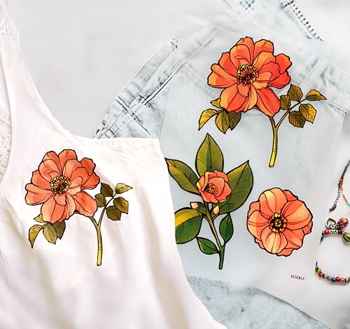 Bügelbilder Blumen Set für Textilien, DIN A4 zum Aufbügeln | Dekoration Stoffreparatur von T-Shirts, Hoodies, Jeans | Patches für Kinder, Erwachsene, Familie Bügelbilder Blumen Set für Textilien, DIN A4 zum Aufbügeln | Dekoration Stoffreparatur von T-Shirts, Hoodies, Jeans | Patches für Kinder, Erwachsene, Familie von Stickly