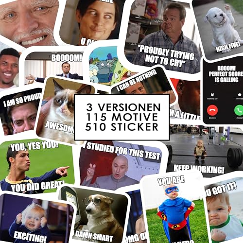 3 Version Set Lehrer Meme Sticker (1.Version/2.Version/Nur positive) / Aufkleber 510 Stk. / 115 Motive/Lehrermemes für Noten/Lehrer Sticker/Lehrergeschenk/Lehrergeschenk Abschied von StickyMemes030