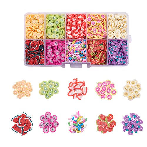Stiesy 1 Box 10 Stile Obst Polymer Ton Schleim Charms Mini Erdbeere Zitrone Banane Handgemachte Nagelanhänger Dekoden Ton Scheiben ohne Loch Perlen für DIY Fashion Nail Art Dekoration Stiesy 1 Box 10 Stile Obst Polymer Ton Schleim Charms Mini Erdbeere Zitrone Banane Handgemachte Nagelanhänger Dekoden Ton Scheiben ohne Loch Perlen für DIY Fashion Nail Art Dekoration von Stiesy