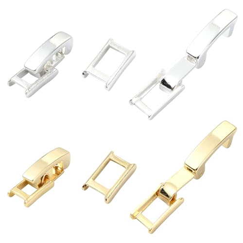 Stiesy 10 Stück 2 Farben Messing Faltverschlüsse Golden & Silber Uhrenband Verschlüsse Armband Schmuck Verlängerung Faltschließe Endkappen für Schmuckherstellung Handwerk Stiesy 10 Stück 2 Farben Messing Faltverschlüsse Golden & Silber Uhrenband Verschlüsse Armband Schmuck Verlängerung Faltschließe Endkappen für Schmuckherstellung Handwerk von Stiesy