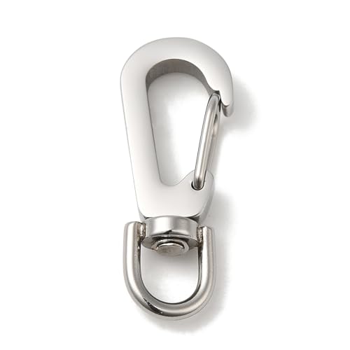 Stiesy 10 Stück 304 Edelstahl Drehverschlüsse Schlüsselanhänger Clip Push Gate Trigger Karabinerverschlüsse Karabinerhaken für Geldbörse, Schmuckherstellung, Taschen, Schlüsselanhänger, Verbinder von Stiesy