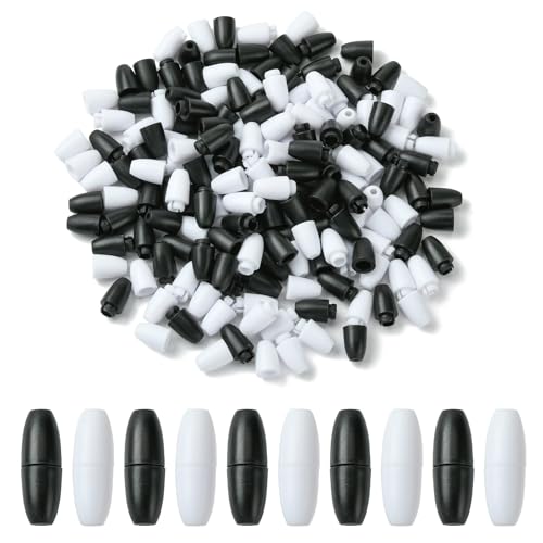 Stiesy 100 Sets Kunststoff-Verschlüsse, Sicherheits-Perlen-Barrel-Verbindungsstücke für Schlüsselbänder, Halsketten, Armbänder, Schmuckherstellung von Stiesy