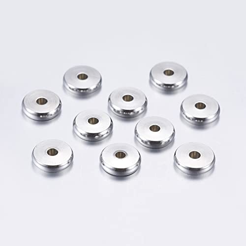 Stiesy 100 Stück flache runde Abstandshalter, 304 Edelstahl, 8 x 2 mm, anlaufgeschützt, Heishi-Scheibenperlen für DIY-Schmuckherstellung und Bastelprojekte Stiesy 100 Stück flache runde Abstandshalter, 304 Edelstahl, 8 x 2 mm, anlaufgeschützt, Heishi-Scheibenperlen für DIY-Schmuckherstellung und Bastelprojekte von Stiesy