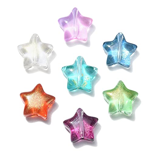 "Stiesy 100 Stück gemischte farbige Sternperlen, kleine Pentagramm, handgefertigte Lampwork-Perlen, transparente Abstandsglasperlen für Schmuck, DIY, Basteln, Armbandherstellung "Stiesy 100 Stück gemischte farbige Sternperlen, kleine Pentagramm, handgefertigte Lampwork-Perlen, transparente Abstandsglasperlen für Schmuck, DIY, Basteln, Armbandherstellung von Stiesy