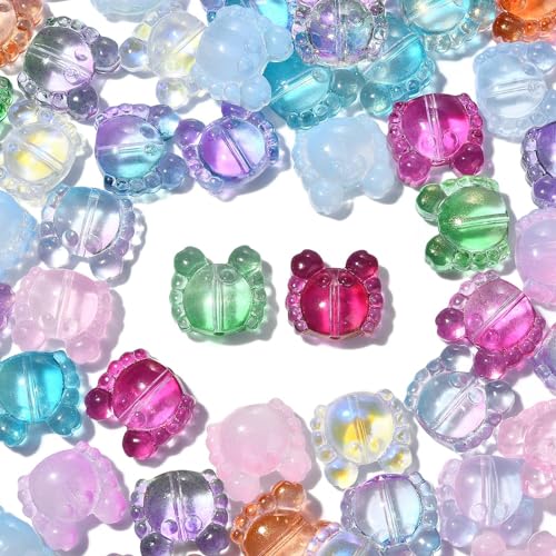 Stiesy 100 Stück zufällige Farbe, kleine Krabben-Glasperlen, niedliche Tierperlen, transparent, handgefertigt, Abstandshalter Perlen für DIY Handwerk Schmuckherstellung Stiesy 100 Stück zufällige Farbe, kleine Krabben-Glasperlen, niedliche Tierperlen, transparent, handgefertigt, Abstandshalter Perlen für DIY Handwerk Schmuckherstellung von Stiesy