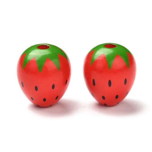 Stiesy 20 Stück sprühlackierte Holzperlen, Großpackung, rote Erdbeerform, Bastelperlen, Zubehör für Sommertasche, Dekoration, Strandparty, Gastgeschenke, Schmuckherstellung Stiesy 20 Stück sprühlackierte Holzperlen, Großpackung, rote Erdbeerform, Bastelperlen, Zubehör für Sommertasche, Dekoration, Strandparty, Gastgeschenke, Schmuckherstellung von Stiesy