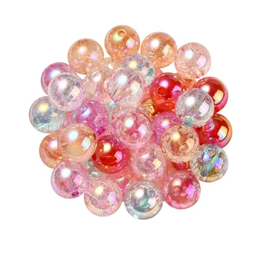 Stiesy 200 Stück UV-beschichtete transparente Regenbogen-schillernde Acrylperlen, gemischte Farben, klobige Blasen, runde Abstandshalter für DIY-Schmuckherstellung von Stiesy